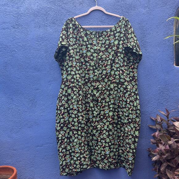 tatyana abstract floral print linen blend dress - Picture 7 of 7